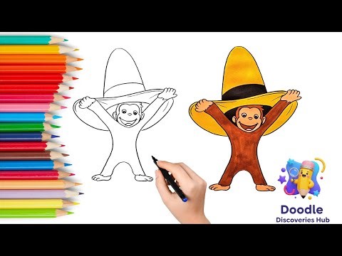 How to draw Curious George the Monkey and Coloring | Easy Step-by-Step Drawing for Kids
