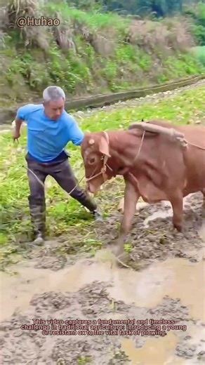Ancient Wisdom in Action: Taming a Restless Ox for Plowing with Patience & Skill