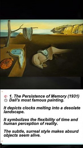 The Persistence of Memory (1931) by SALVADOR DALI #trending #history #vangogh360
