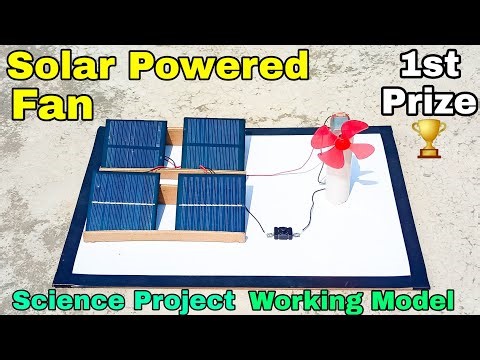 Solar powered electric fan science project | Solar energy powered fan | Solar fan | Renewable energy
