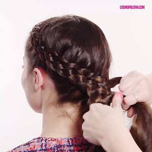 This 5 strand Dutch braid on Miranda Cosgrove is gorgeous and doesn't look THAT hard tbh via Cosmo Beauty & Style (Braid by Sarah Potempa) | Cosmopolitan