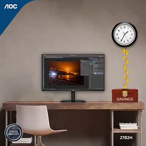 Contribute to a greener world, and lower your electricity bills! This double win is brought to you by automated eSaver low power configuration in AOC 27B2H 27” IPS Monitor. | AOC
