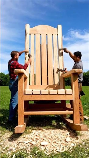 This Giant Wooden Rocking Chair Was Carved by Hand 😮