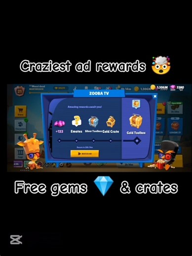 Craziest ad rewards in Zooba | Free Gems 💎 & Crates | #zooba #zoobattlearena #zoobashorts