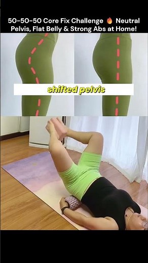 50-50-50 Core Fix Challenge 🔥 Neutral Pelvis, Flat Belly & Strong Abs at Home! #viral