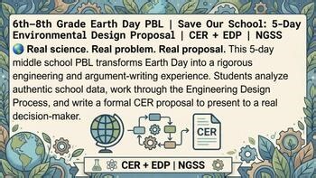 6th–8th Grade Earth Day PBL | Save Our School: 5-Day Environmental Design Propos