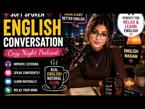 Soft Spoken English Conversation for Beginners | Cozy Night Podcast 🎧