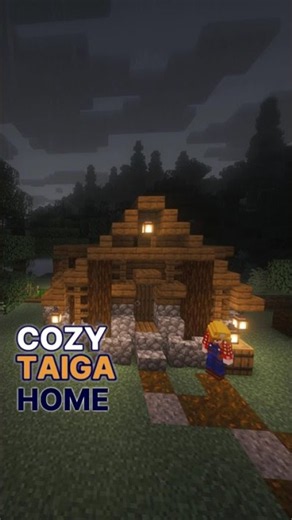Spruce, Stone & Warm Light 🌲 | Minecraft Taiga House #shorts