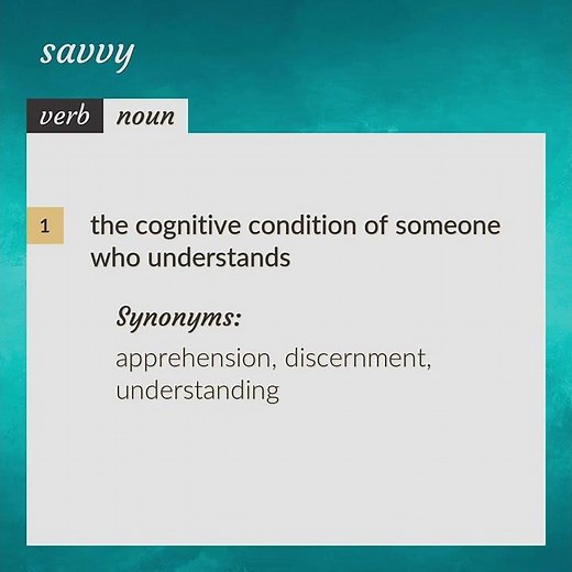 Savvy | meaning of Savvy