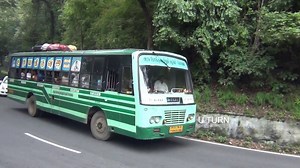 TNSTC Buses and Truck Full of Load turning in a dangerous hair pin bend