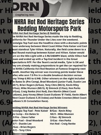 🔥NHRA Hot Rod Heritage Series @ Redding Motorsports Park - Saturday Eliminations Recap🔥