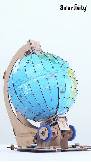 a 3D globe toy that allows your little kid to master the nuances of geography. From cardinal directions to geographical coordinates, and day and night, this interactive globe combines the power of play with the fun of learning. #globetrotter #globetrotting #3d #diy #STEM #stemeducation #learning #learningisfun #Smartivity | Smartivity India