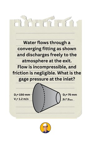 6.9K views · 23 reactions | Try this Fluid Dynamics problem! Share your solution in the comment section! #masterthebasics #fundamentalsofengineering #engineering #engineeringstudents | EngineerProf PH | Facebook
