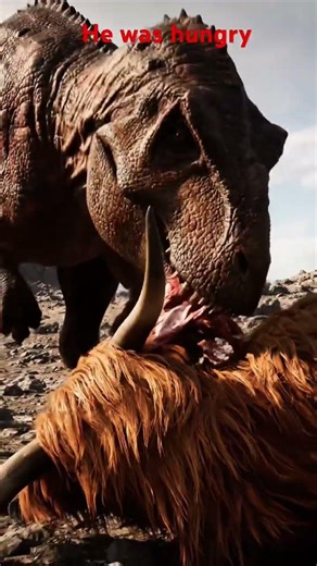 T-Rex eating a cow