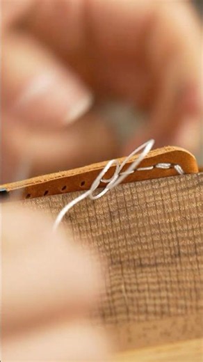 Making a Simple Hand-Stitched Card Holder 🔨 #diy #shorts
