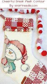 Christmas Stocking with Beautiful Contour Embroidery Designs #embroidery #sewing