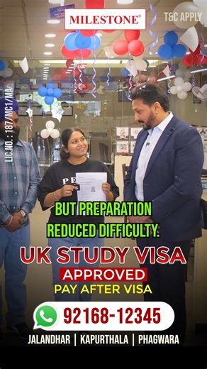 International Education Experts 𝐌𝐈𝐋𝐄𝐒𝐓𝐎𝐍𝐄 on Instagram: "🎉 ਵਧਾਈਆਂ Navdeep! 🎉 📘 PSEB ਤੋਂ ਪੜ੍ਹਾਈ ਕਰਨ ਤੋਂ ਬਾਅਦ 🇬🇧 WITHOUT IELTS UK Study Visa ਹਾਸਲ ਕੀਤਾ 🎓 January 2026 Intake 💰 PAY AFTER VISA ✨ ਸਹੀ Guidance ਨਾਲ UK ਦਾ ਸੁਪਨਾ ਹੋਇਆ ਸਾਕਾਰ ✨ 👉 ਤੁਸੀਂ ਵੀ ਬਿਨਾਂ IELTS - UK Study Visa ਲਈ ਅੱਜ ਹੀ ਅਪਲਾਈ ਕਰੋ! Do Call on This Number: ☎️92168-12345 📍 Branches : Jalandhar (Garha Road, Opp. PIMS), Kapurthala (Char Batti Chowk), Phagwara (1st Floor , Gandhi building , Opposite Bus Stand ) #UKStudyVisa