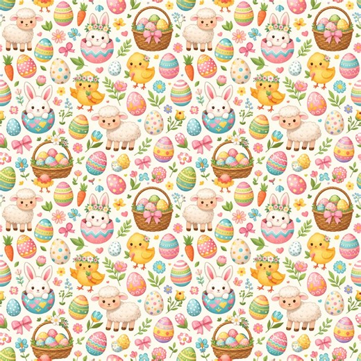 Cute Easter Seamless Pattern - Digital Download - Etsy