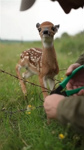 This fawn was trapped in barbed wire, scared and in pain. But a rescuer acted with patience and love — and saved the fawn’s life. 🦌💛 Watch kindness in action. #RescueAnimalsWay #FawnRescue #DeerRescue #AnimalRescue | Rescue Animals Way