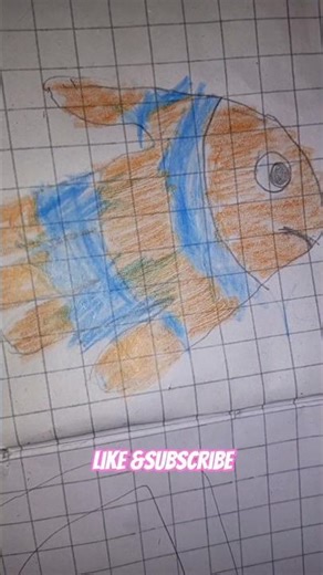 Fish drawing with hand #shorts #creativeart #fish