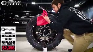 WHEELS: (20x10) Fuel Vandal (-18) FINISH: Gloss Black with Milled Spoke edges LIP SIZE: 4” TIRES: Nitto Ridge Grappler (33/12.5 R20) Get This Wheel/Tire Package HERE! >>> https://goo.gl/VxaJ4F Price is valid for 7 days from the time this ad is posted ----- Keep your tires looking black all year round with our "Back2Black" tire product >>> goo.gl/7UTZxZ #customoffsets #Fuelwheels #wheels #tires #wheelsandtires #Nittotires | Custom Offsets