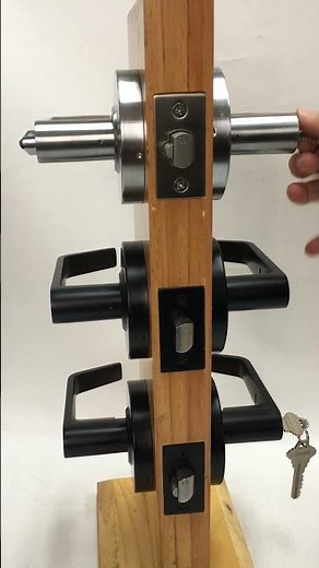 Grade 2 Commercial Duty Office Door Keyed Lever Lockset Satin Nickel Finish