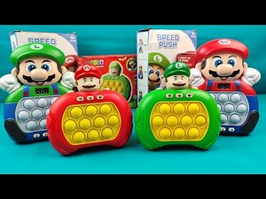 NEW COLLECTION SUPER MARIO BROS AND LUIGI ELECTRIC POP IT SPEED PUSH GAME V1-V6 ASMR REVIEW #mario