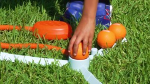 Nerf Airtee Kids Baseball Tee Set - Youth Baseball Stomp Launcher Batting Practice Toy - Includes 21" Plastic Jumbo Bat + (3) Foam Baseballs