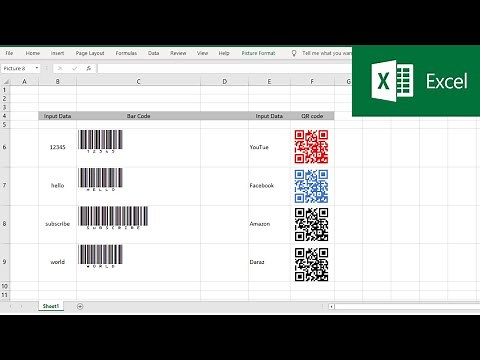 How to create Bar code and QR code in Excel