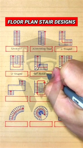 Stair Designs in Architectural Floor Plans