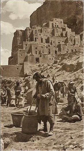 Ancient Acoma pueblo construction