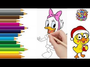 How to Draw Daisy Duck | Easy Step-by-Step Drawing Tutorial for Kids 🎨#kids