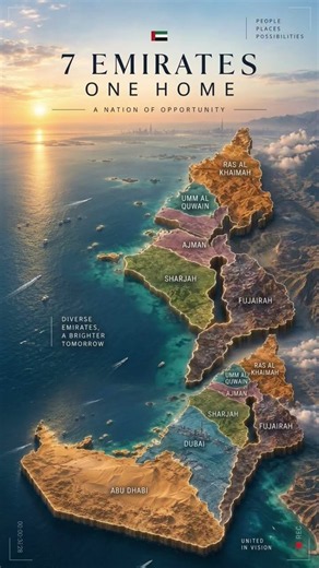 7 Emirates, 1 Home! 🇦🇪 Explore the UAE Map #Shorts