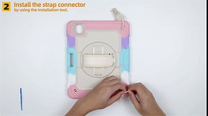 Timecity Case for iPad Air 5th/4th Generation, Shockproof Cases with Strap & Pencil Holder [Supports Pencil 2nd Gen Charging], for iPad Air 5/4 10.9 Inch Case- Orange