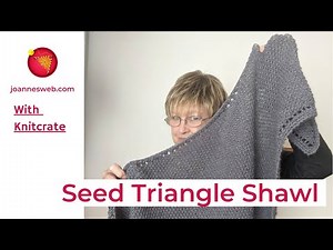 Seed Stitch Triangle Knitted Shawl VIDEO TUTORIAL - Easy KNIT SHAWL Instrucciones
