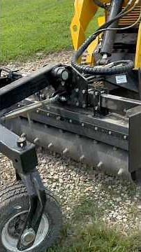 Extreme Gravel Machine ! Harley Power Rake On The Baumalight Mini Skid Steer #gravel #baumalight