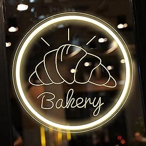 Bakery Neon Sign Light Bakery Store Neon Light Dessert Bar Welcome Sign Bakeries Opening Gifts Engrave Food Led Light Sign Bakery Desserts Shop Neon Signs