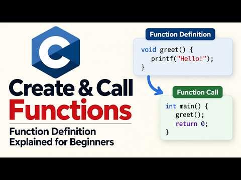 How to Create & Call Functions in C | Function Definition Explained for Beginners