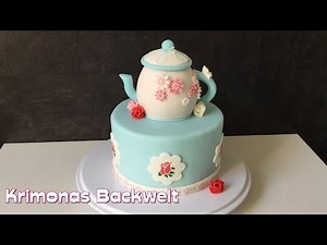 Vintage Teekanne Fondant Torte / Vintage Teapot fondant cake Tutorial Decorating Ideas