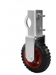 Gate Wheel 6 inch Farm Gate Wheel, 2 Pack Gate Support Wheel with 1-3/8" Thru 2-1/2" Gate Use, Chain Link Fence Metal Tub Gate Farm Gate Wheel Under Mount Farm Gate Caster to Prevent Dragging (Red)