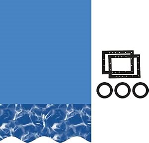 Smartline 28 ft Round Swimming Pool Liner | Swirl Bottom | Overlap Style | 48-52 Inch Wall Height | 20 Gauge Vinyl | for Steel Sided Above Ground Pools | Gasket Kit Included