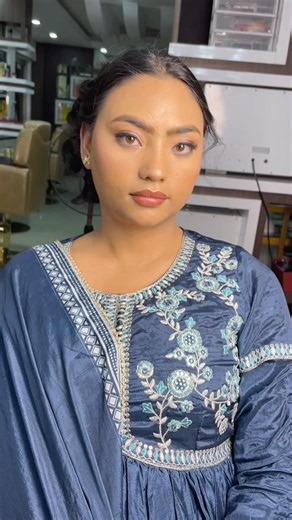 Simple party look ☺️💙 #makeupbyunishaa #partylook