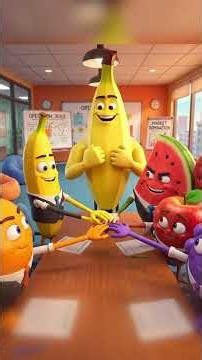🍊 Banana Boy Secret Plan! 😱 Orange Boss Ka End? | Fruit Office Drama Ep 3 #shorts