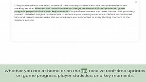 tracking service. Whether you are at home or on the go, receive real-time updates on game progress,