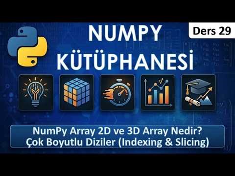 Python NumPy 2D ve 3D Array Nedir? | Çok Boyutlu Diziler (Indexing & Slicing) - Ders 29