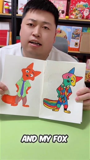 🦊 Colorful Fox vs Real Fox Painting Challenge! 🎨 Who Painted It Better? 🤔