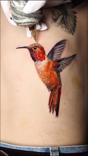 1:1 Life-Size Humming Bird Tattoo ASMR Full Process .#fyp #viral #trending #pengikut #fyp #viral #trending #pengikut #sorotan #semuaorang | andrebertoncin