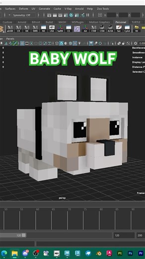 3D baby wolf 🥰
