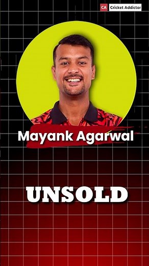 "Mayank Agarwal Goes UNSOLD in IPL 2025 Mega Auction!" #iplmegaauction