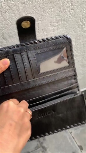 Black Leather Woven Rattan Purse: Handmade Women Wallet - Etsy